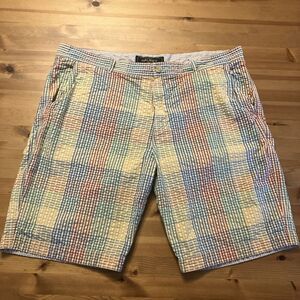 Halsey Mens Seersucker Patchwork Plaid Shorts Multi-Color Cotton SLP1016 Size 38